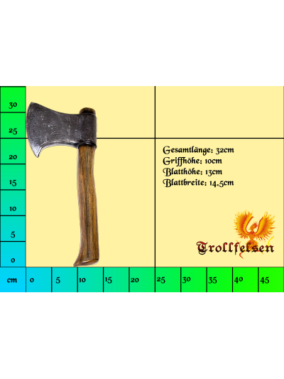 Wurfaxt LARP Waffe Einhand Axt Mittelalter Trollfelsen